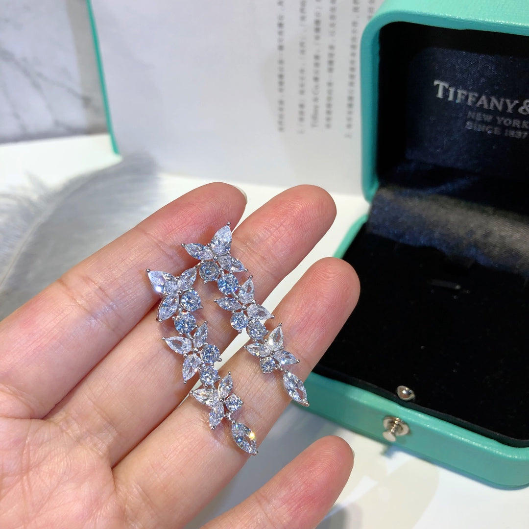 [Lumi Jewelry]VICTORIA SILVER DIAMOND DROP EARRINGS