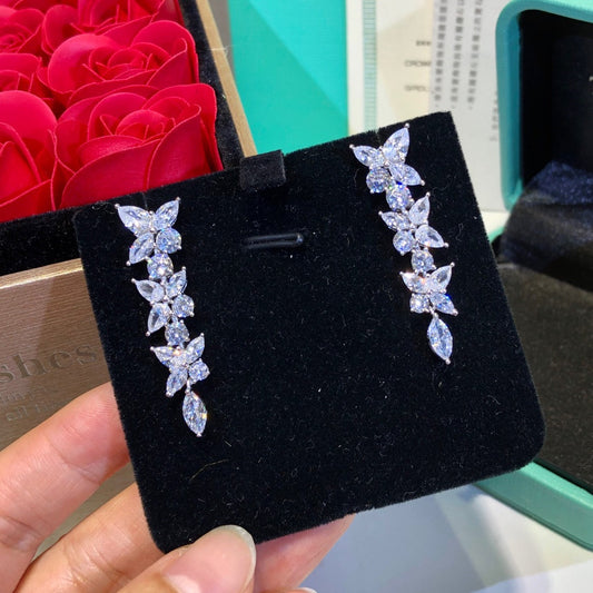 [Lumi Jewelry]VICTORIA SILVER DIAMOND DROP EARRINGS