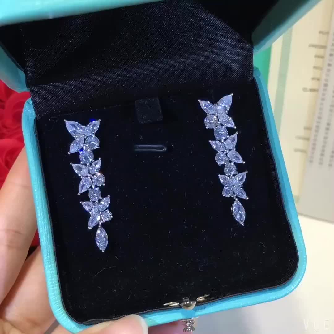 [Lumi Jewelry]VICTORIA SILVER DIAMOND DROP EARRINGS