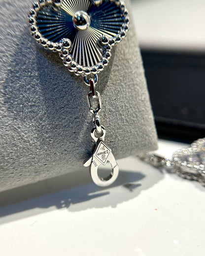 [Lumi Jewels]CLOVER 5 MOTIF SILVER DIAMOND BRACELET