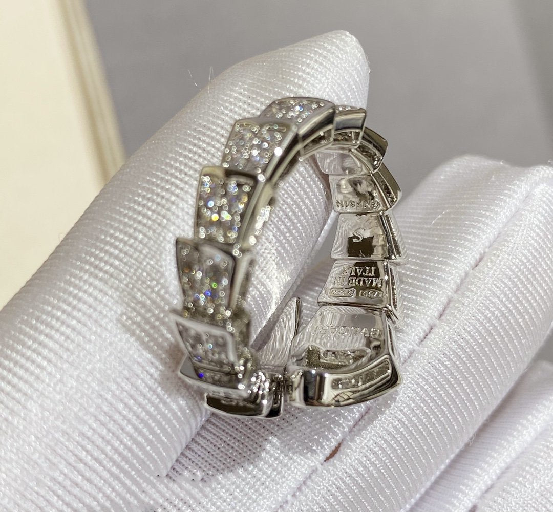 [Lumi Jewels]SERPENTI LARGE RING SILVER DIAMOND PAVED