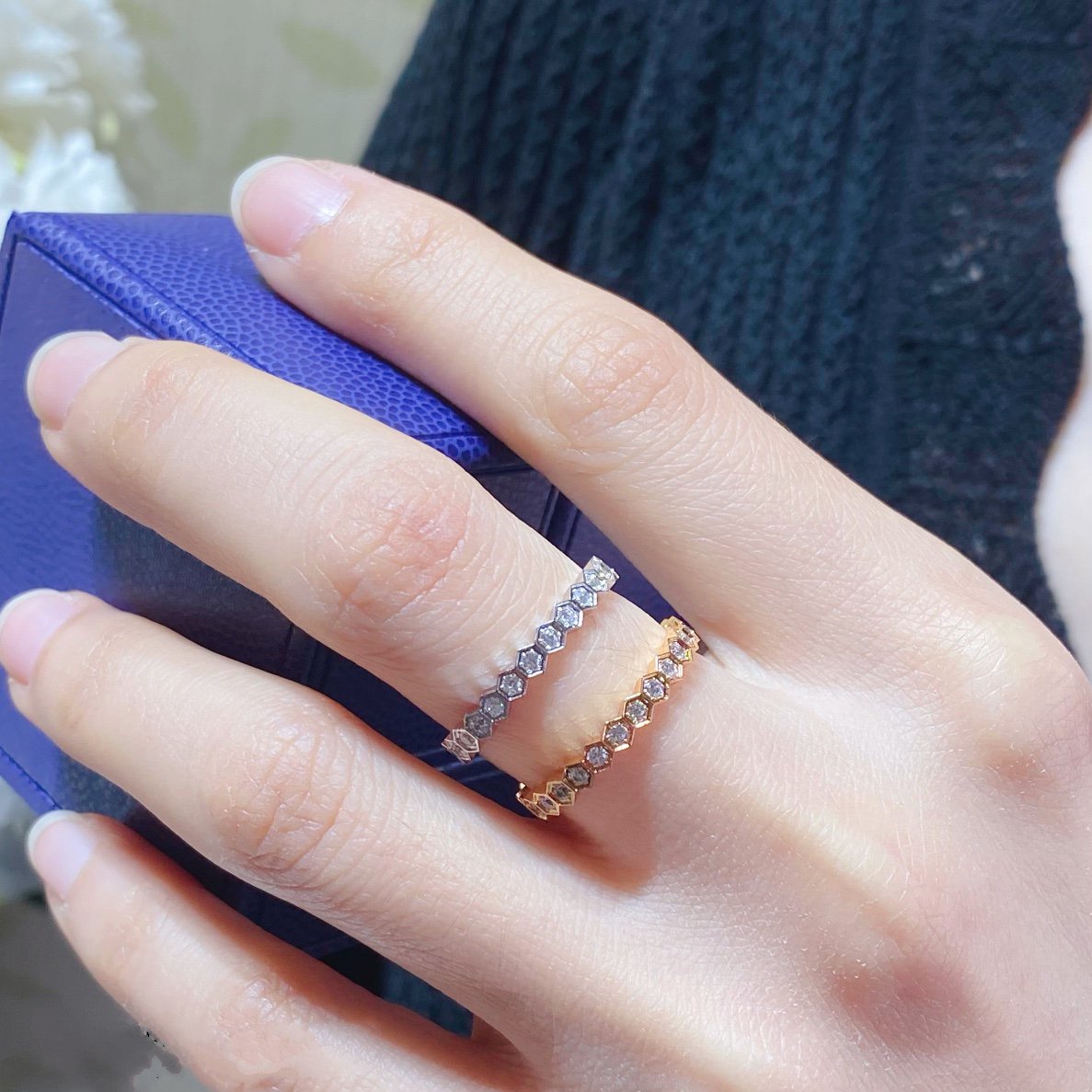 [Lumi Jewels]BEE LOVE DIAMOND PAVED SMALL RING