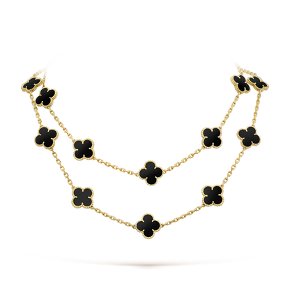 [Lumi Jewels]CLOVER 20 MOTIFS ONYX NECKLACE