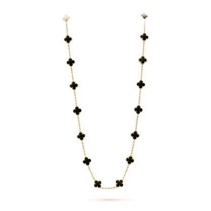 [Lumi Jewels]CLOVER 20 MOTIFS ONYX NECKLACE