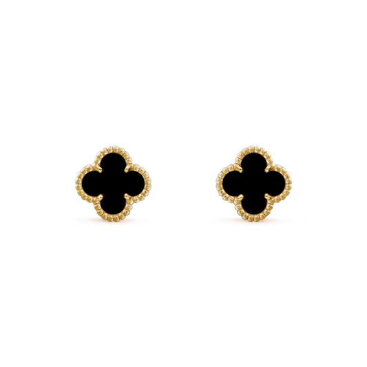 [Lumi Jewels]CLOVER MINI 9.5MM BLACK MOP EARRINGS