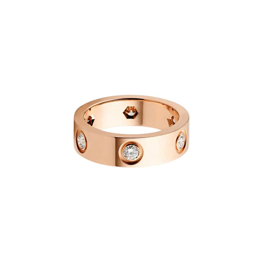 [Lumi Jewelry]LOVE 5.5MM 6 DIAMOND RING