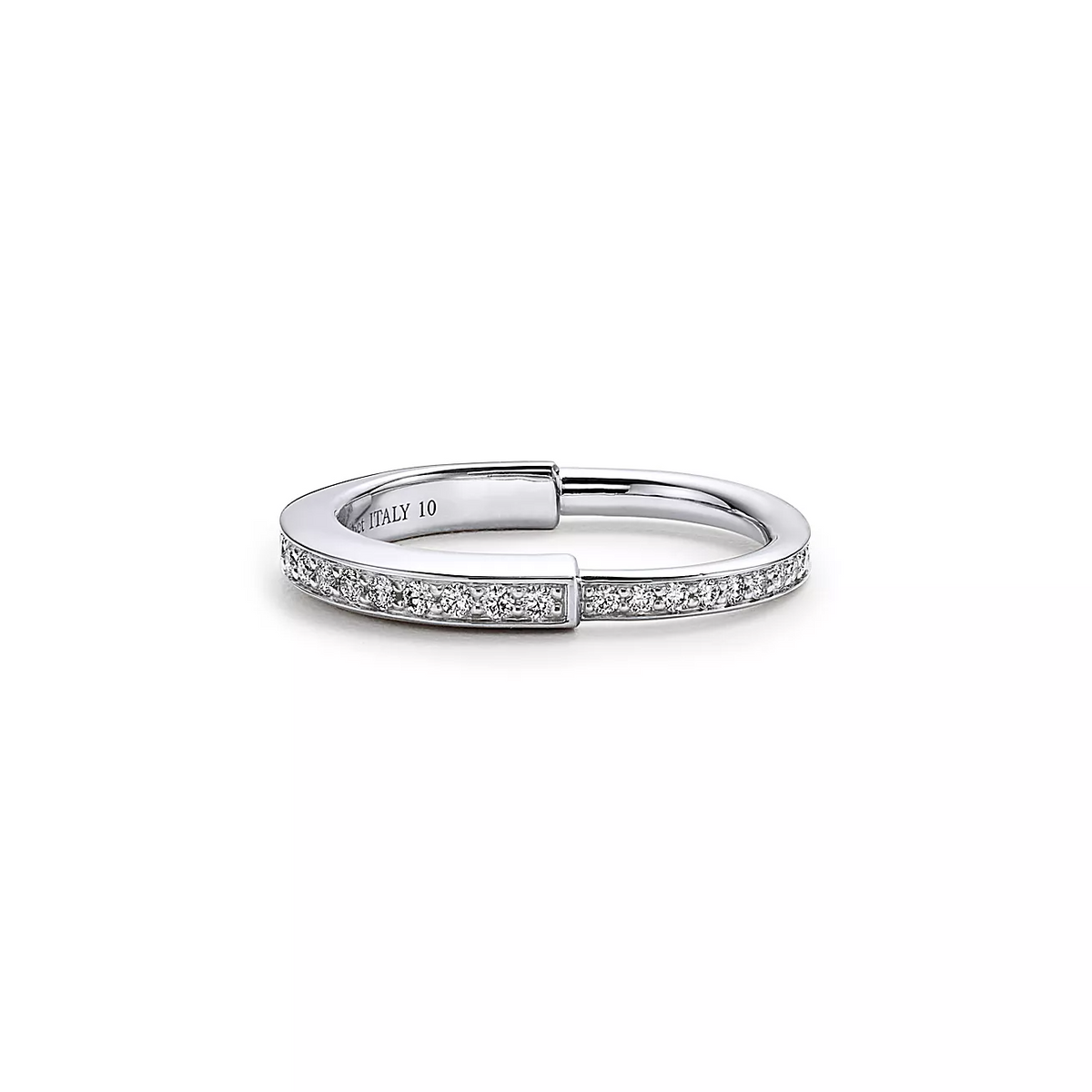 [Lumi Jewelry]LOCK RING SILVER DIAMOND PAVED