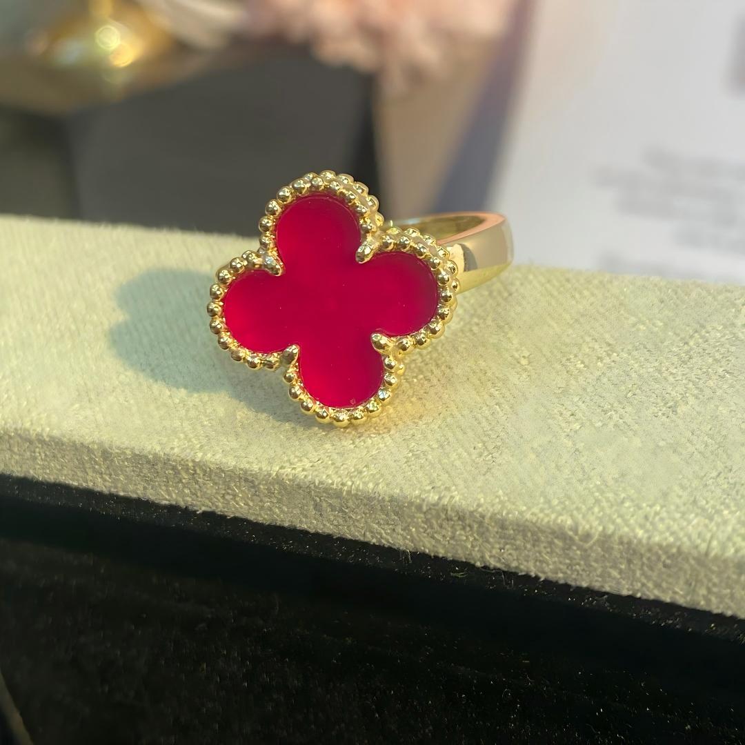 [Lumi Jewelry]NEW CLOVER PINK ENAMEL RINGS