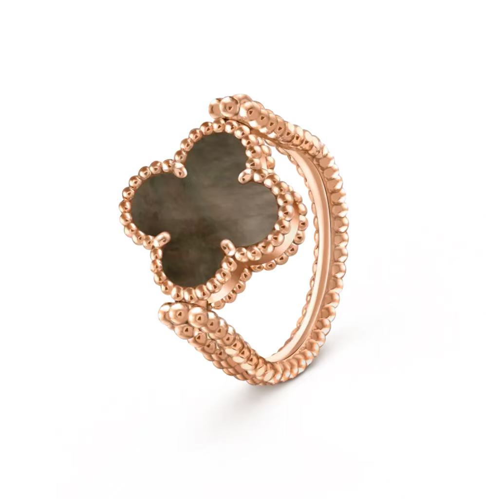 [Lumi Jewels]CLOVER RIVERSIBLE GREY MOP RING