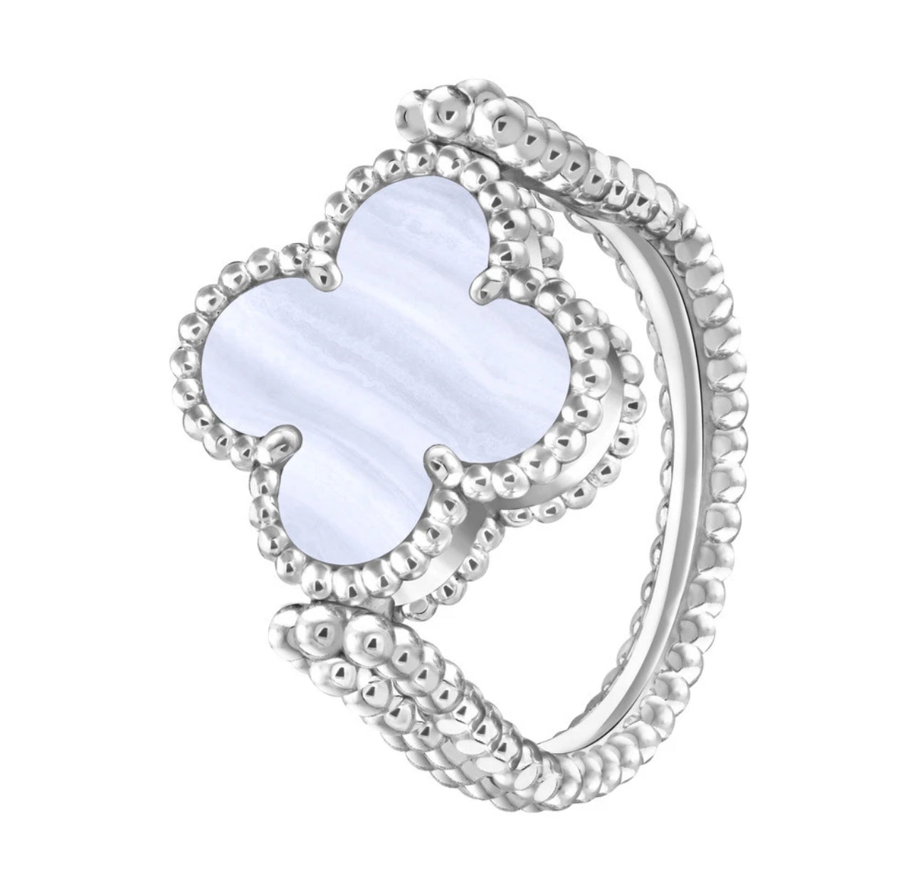 [Lumi Jewels]CLOVER RIVERSIBLE PURPLE CHALCEDONY RING