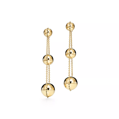 [Lumi Jewelry]TRIPLE DROP GOLD EARRINGS