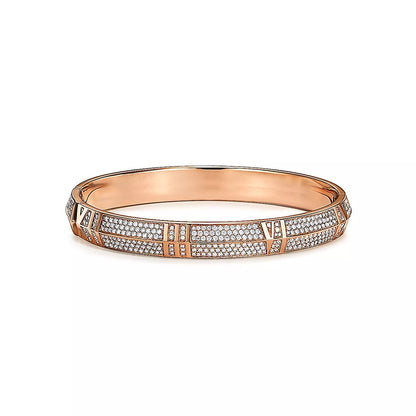 [Lumi Jewelry]ATLAS X PINK GOLD DIAMOND PAVED BRACELET