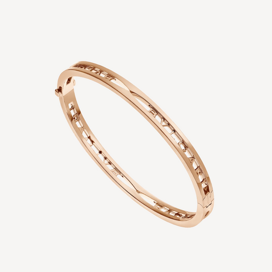 [Lumi Jewels]ZERO 1 SPIRAL LOGO PINK GOLD BRACELET