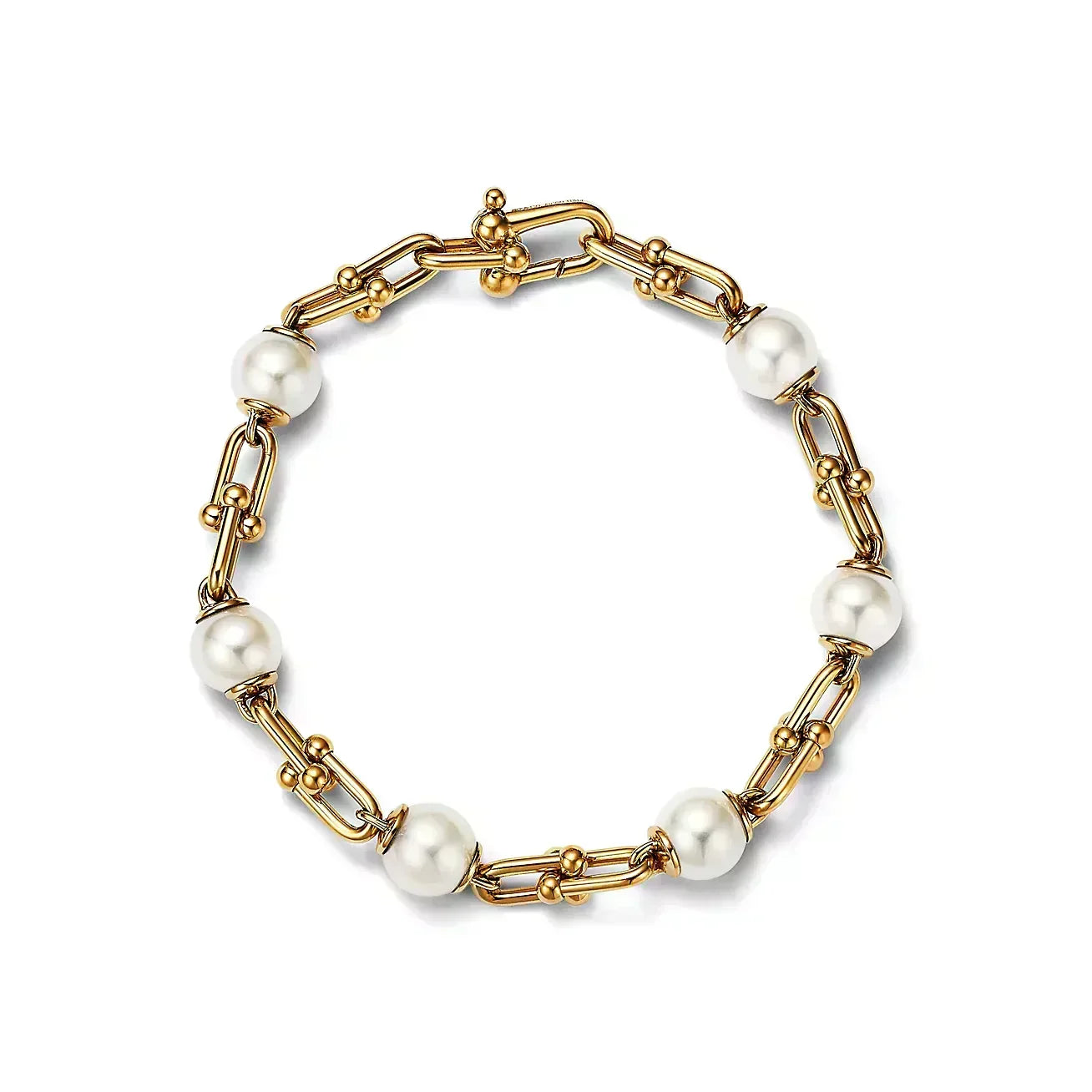 [Lumi Jewelry]LINK BRACELET GOLD WITH FRESHWATER PEARLS