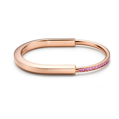 [Lumi Jewelry]LOCK BRACELET ROSE DIAMOND PINK GOLD