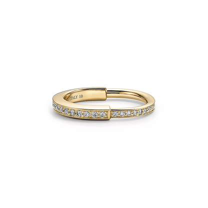 [Lumi Jewelry]LOCK RING GOLD DIAMOND PAVED
