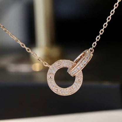 [Lumi Jewelry]LOVE  FULL DIAMOND PENDANT NECKLACE