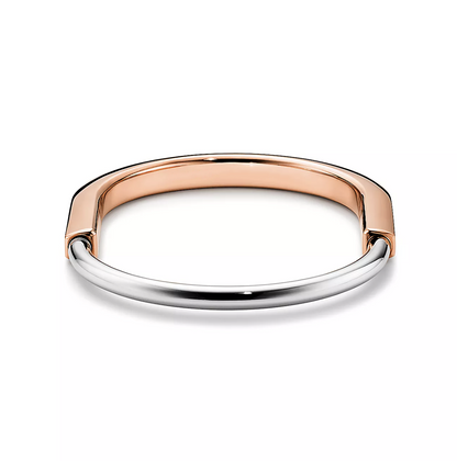 [Lumi Jewelry]LOCK BRACELET ROSE AND WHITE GOLD