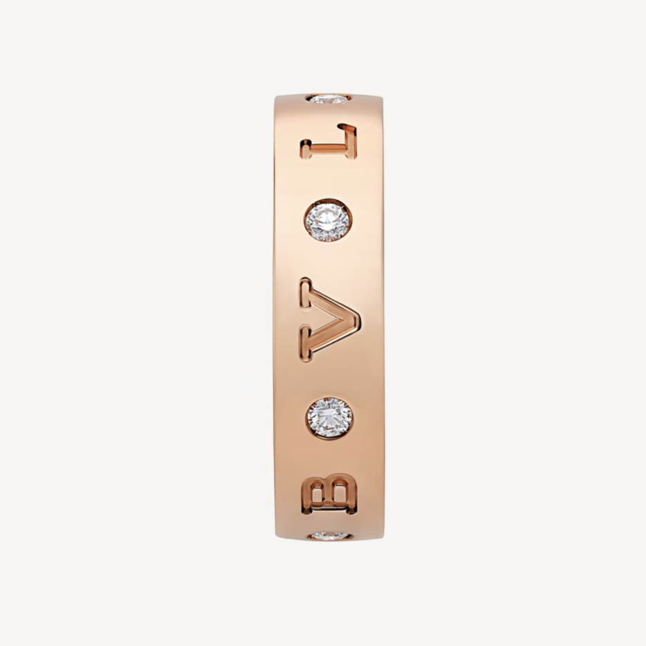 [Lumi Jewels]ZERO 1 ESSENTIAL PINK GOLD BAND WITH DIAMONDS RING