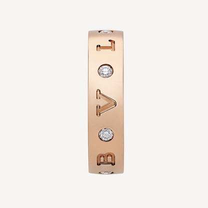 [Lumi Jewels]ZERO 1 ESSENTIAL PINK GOLD BAND WITH DIAMONDS RING