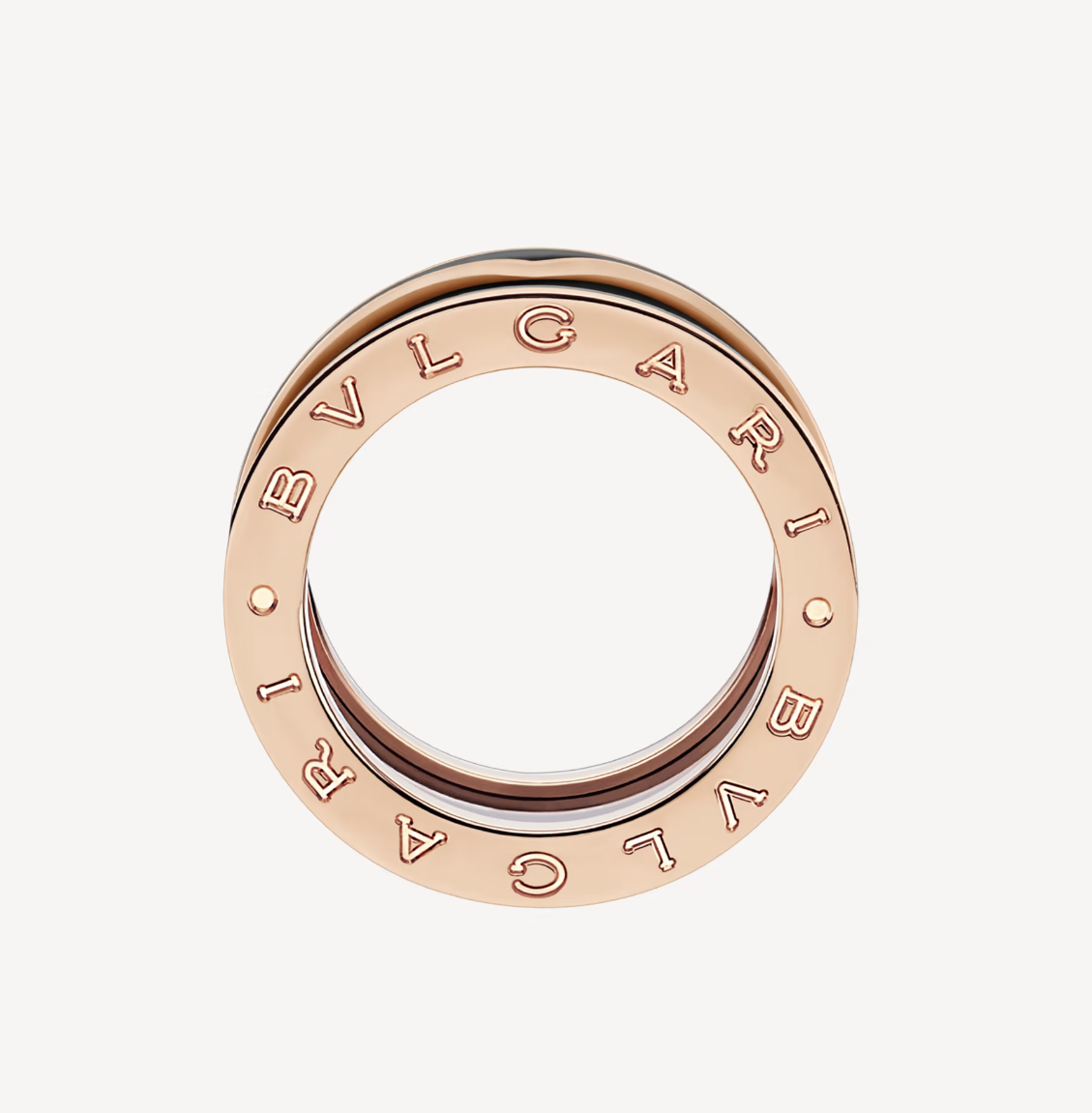 [Lumi Jewels]ZERO 1 TWO-BAND WITH MATTE BLACK CERAMIC PINK GOLD RING