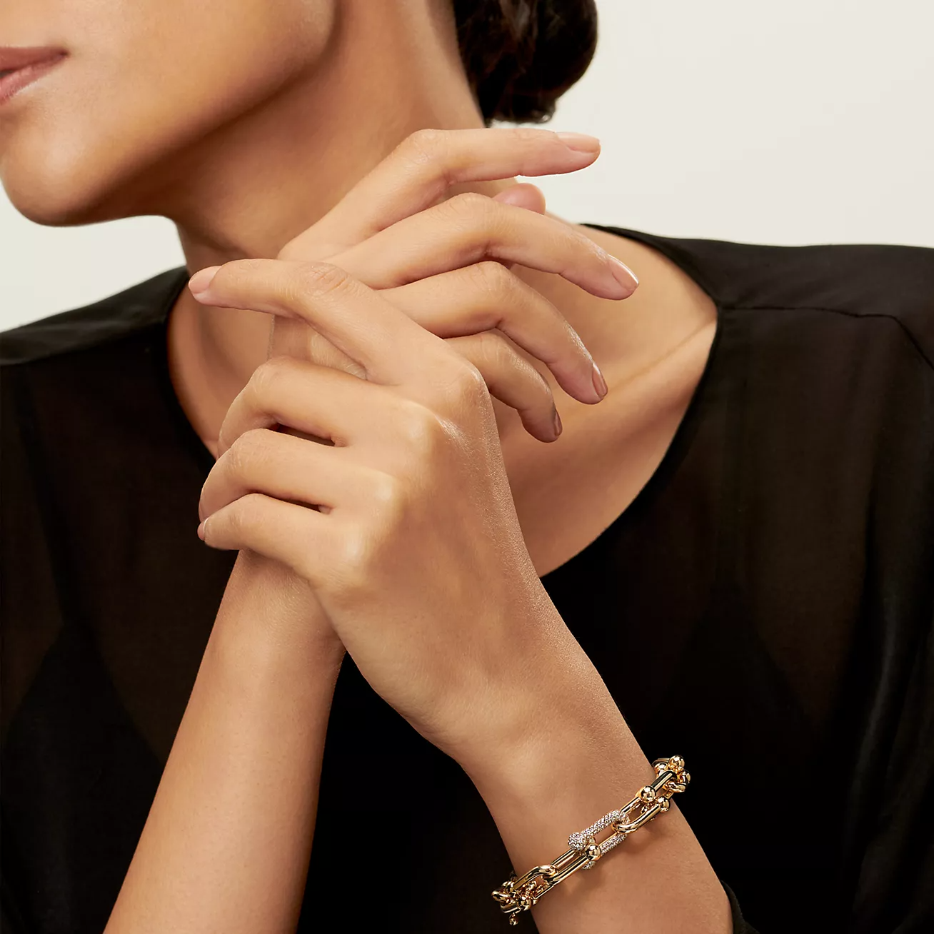 [Lumi Jewelry]HARDWEAR LARGE LINK GOLD DIAMOND BRACELET