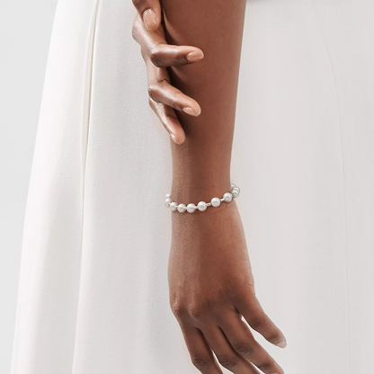 [Lumi Jewelry]PEARL 7-8MM SILVER BRACELET