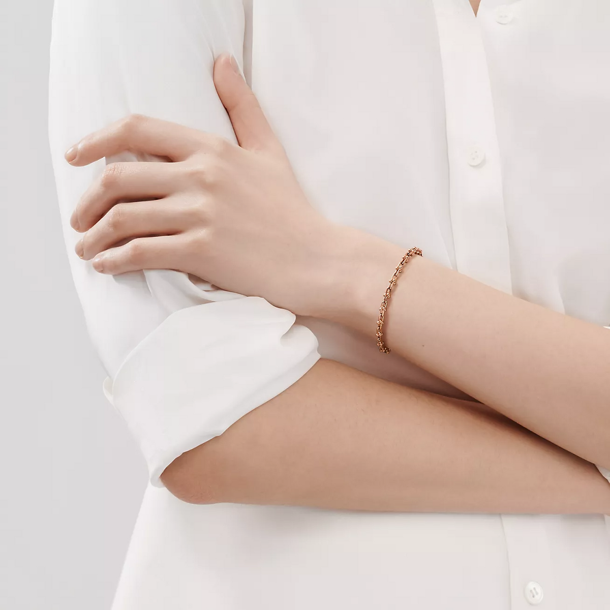 [Lumi Jewelry]HARDWEAR MICRO LINK 44 MOTIF PINK GOLD BRACELET