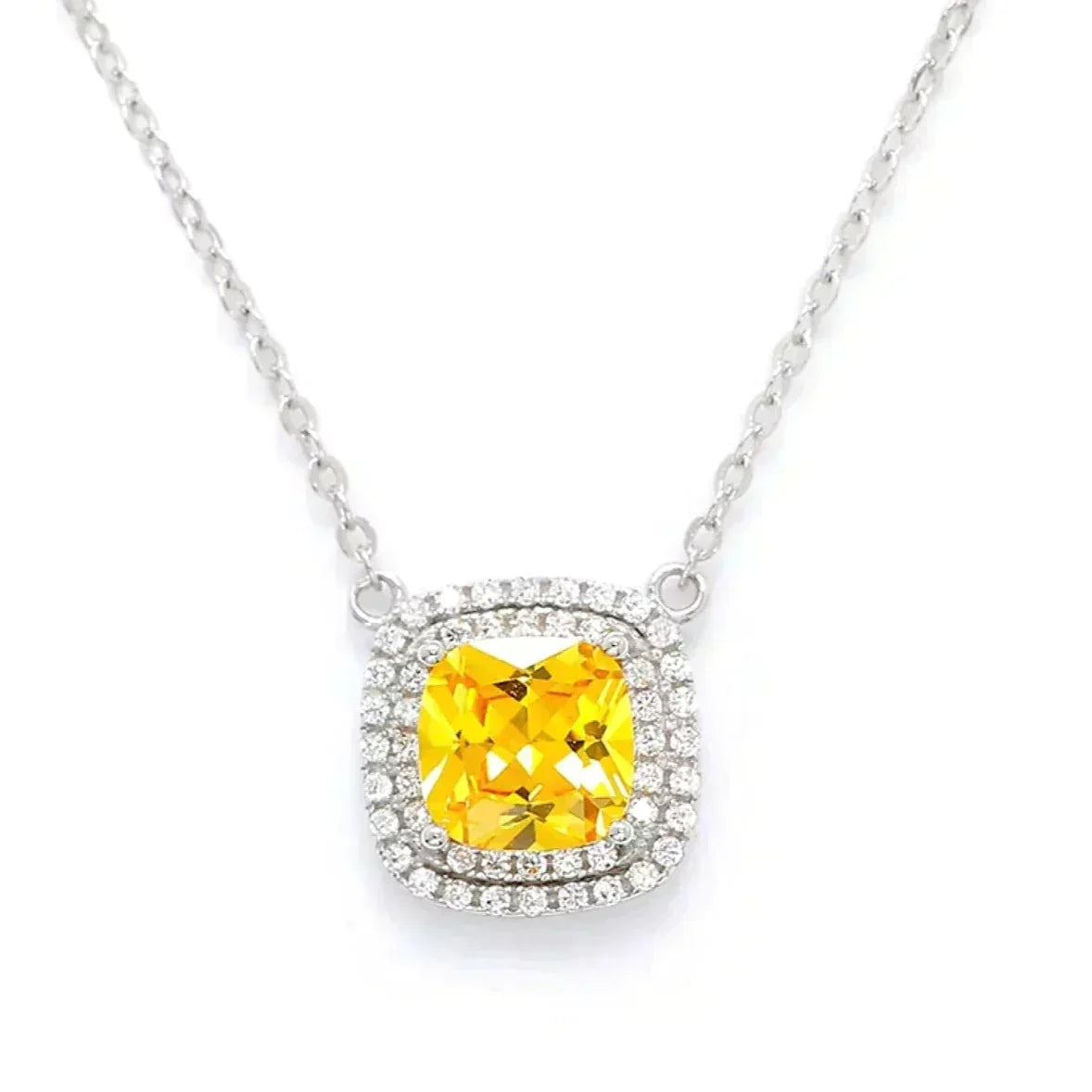 [Lumi Jewelry]SPARKLERS CITRINE GEMSTONE PENDANT NECKLACE STERLING SILVER