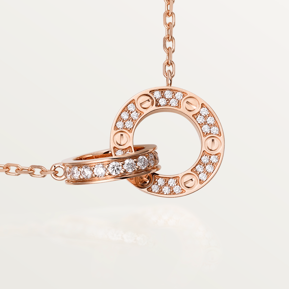 [Lumi Jewelry]LOVE  FULL DIAMOND PENDANT NECKLACE