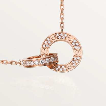 [Lumi Jewelry]LOVE  FULL DIAMOND PENDANT NECKLACE