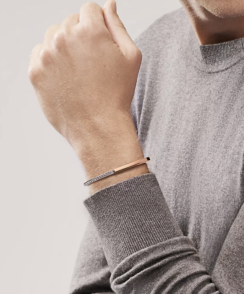 [Lumi Jewelry]LOCK BRACELET ROSE AND WHITE GOLD DIAMOND