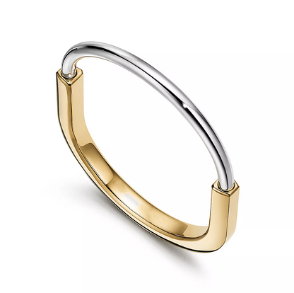 [Lumi Jewelry]LOCK BRACELET YELLOW AND WHITE GOLD