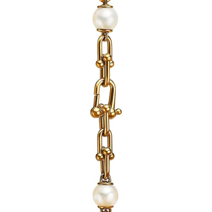 [Lumi Jewelry]LINK BRACELET GOLD WITH FRESHWATER PEARLS