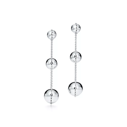 [Lumi Jewelry]TRIPLE DROP SILVER EARRINGS