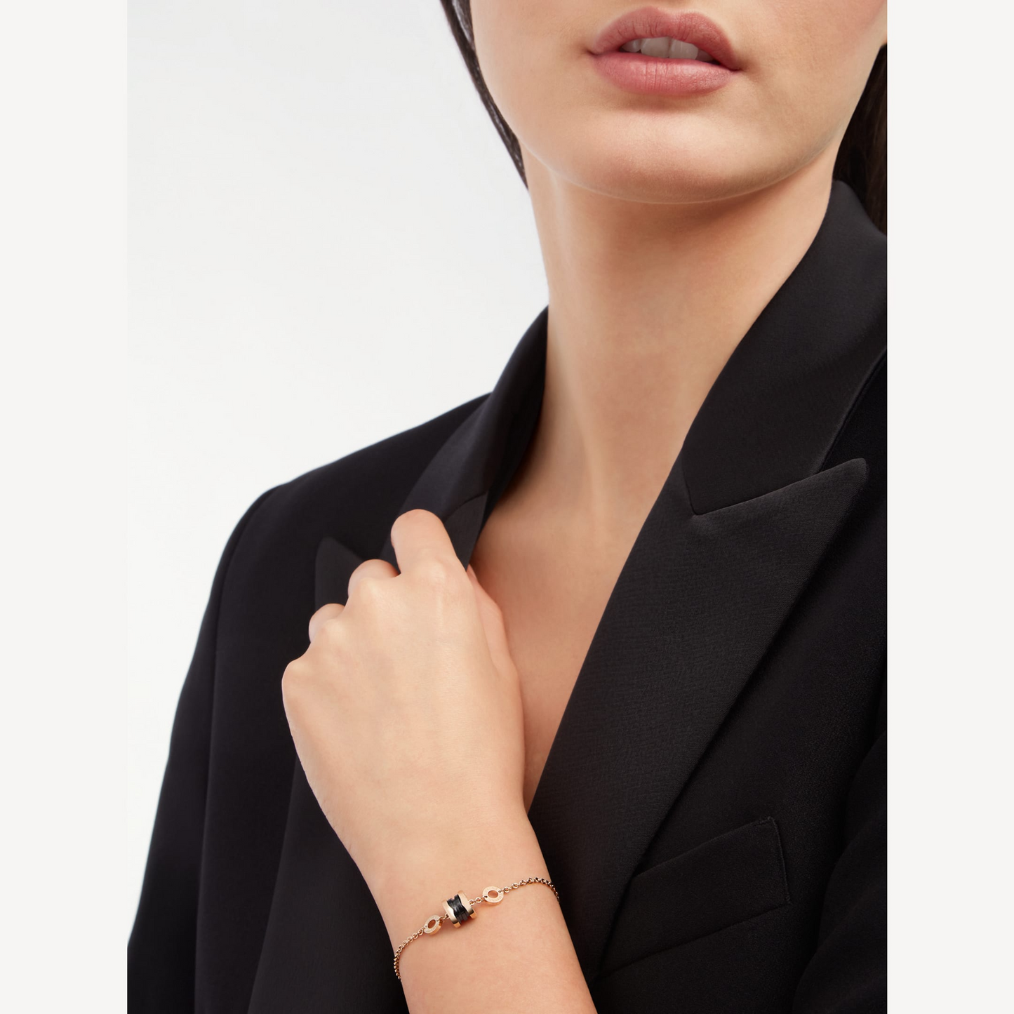 [Lumi Jewels]ZERO 1 SOFT PINK GOLD AND BLACK CERAMIC BRACELET