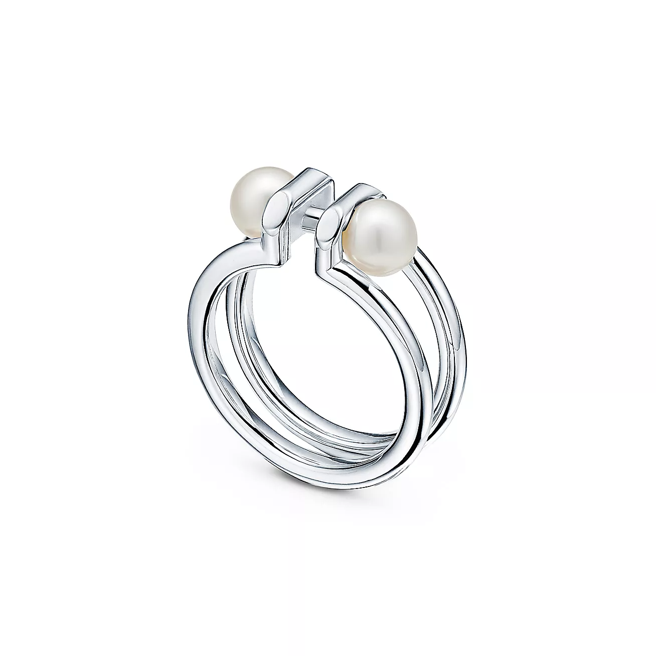 [Lumi Jewelry]DOUBLE PEARL SILVER RING