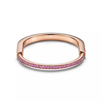 [Lumi Jewelry]LOCK BRACELET ROSE DIAMOND PINK GOLD