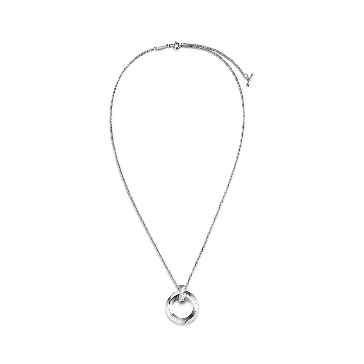 [Lumi Jewelry]T CIRCLE PENDENT SILVER NECKLACE