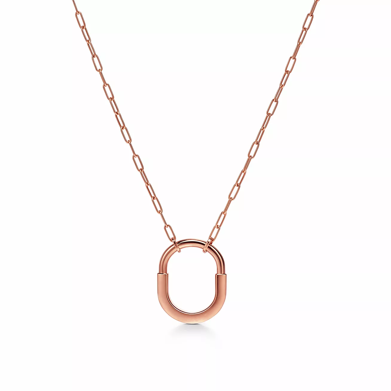 [Lumi Jewelry]LOCK MEDIUM PENDANT PINK DIAMOND PINK GOLD NECKLACE