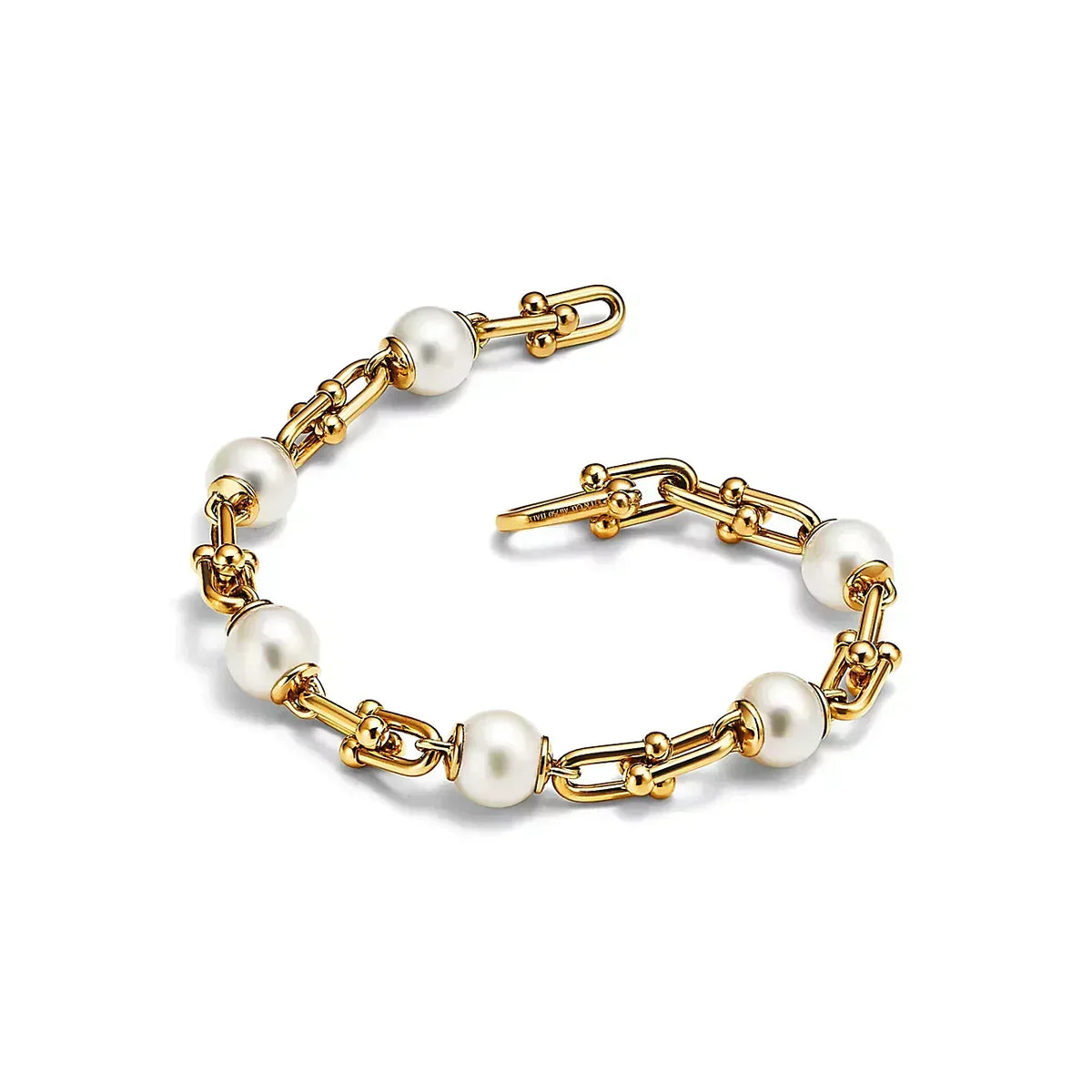 [Lumi Jewelry]LINK BRACELET GOLD WITH FRESHWATER PEARLS