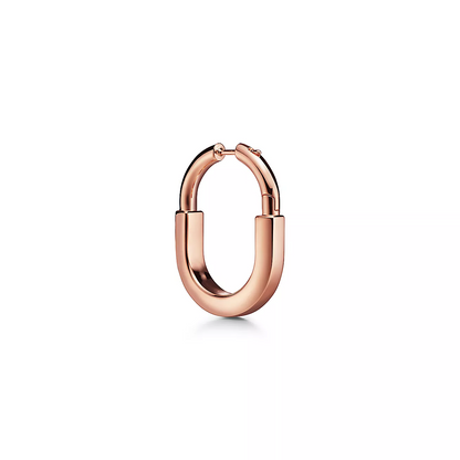 [Lumi Jewelry]LOCK MEDIUM PINK DIAMOND PINK GOLD EARRINGS