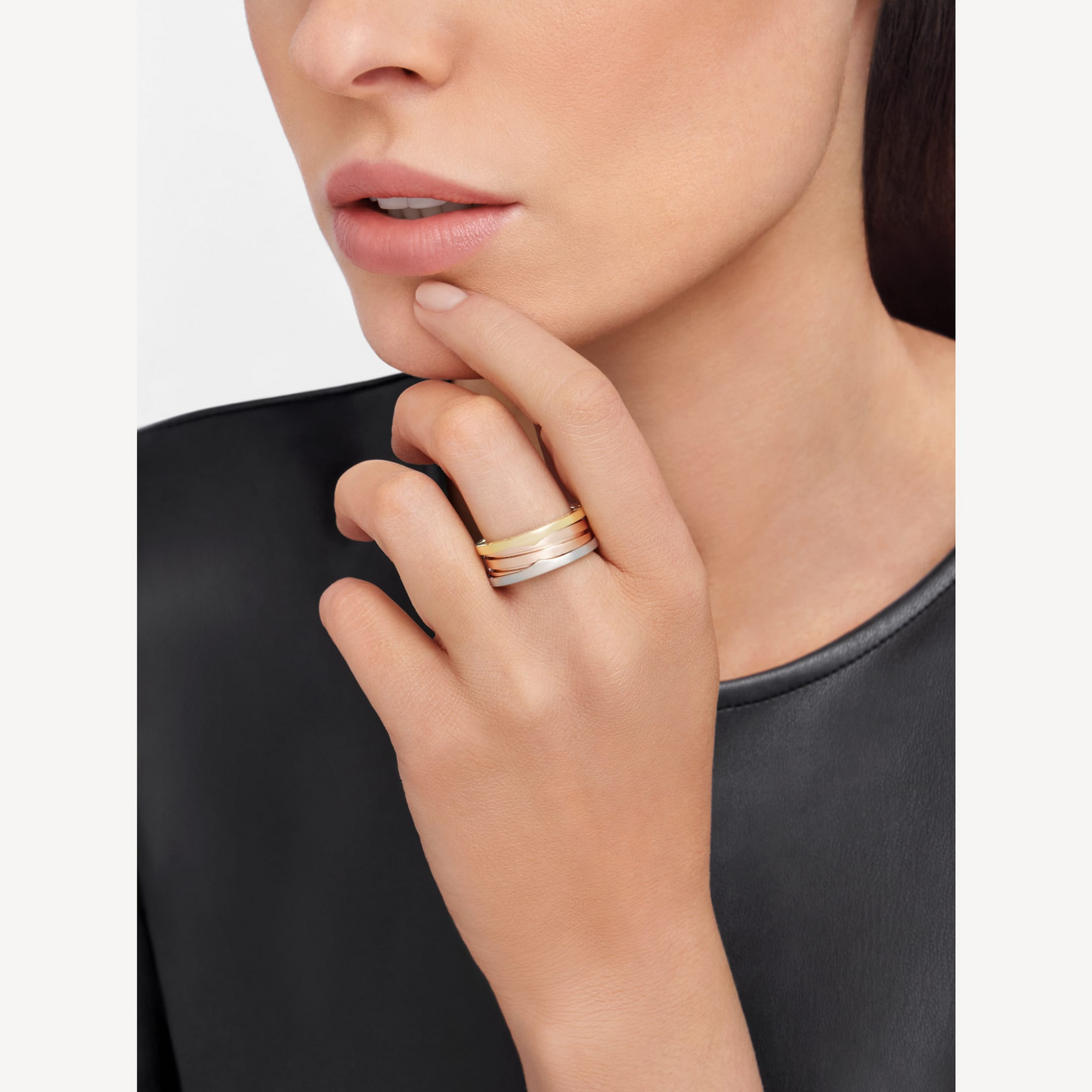 [Lumi Jewels]ZERO 1 THREE-BAND ROSE WHITE AND YELLOW RING
