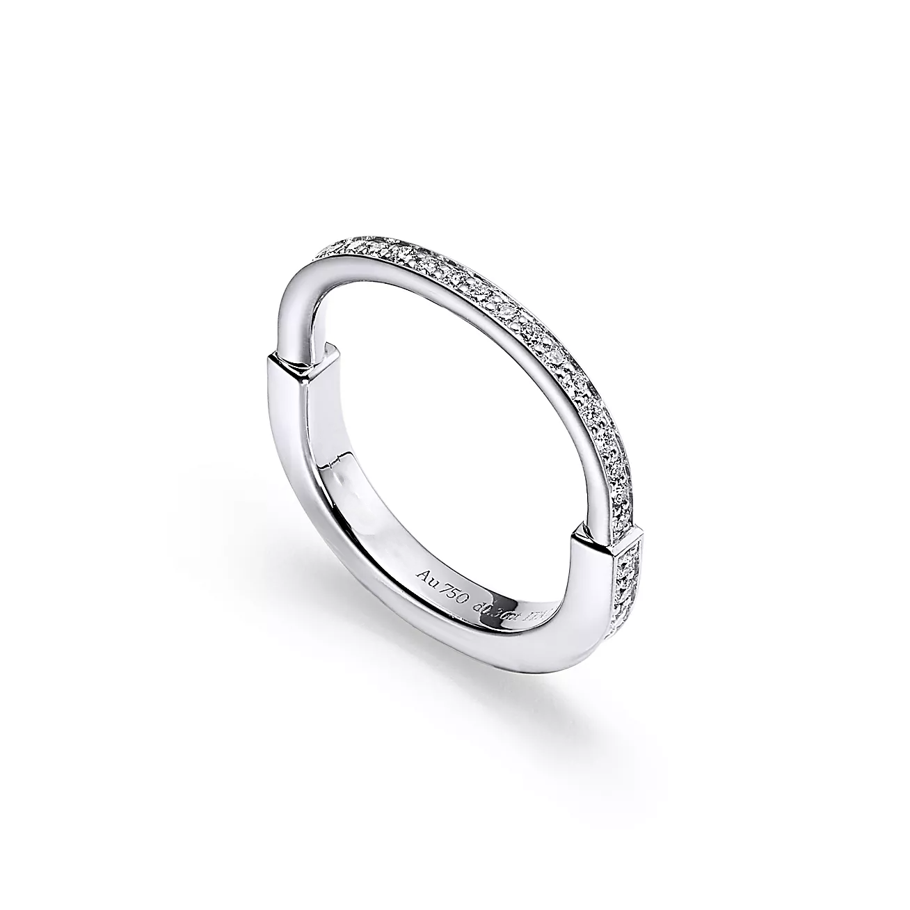 [Lumi Jewelry]LOCK RING SILVER DIAMOND PAVED