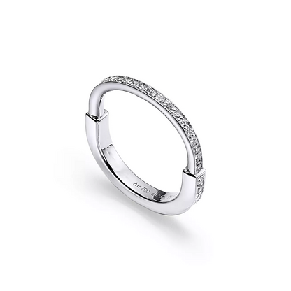 [Lumi Jewelry]LOCK RING SILVER DIAMOND PAVED