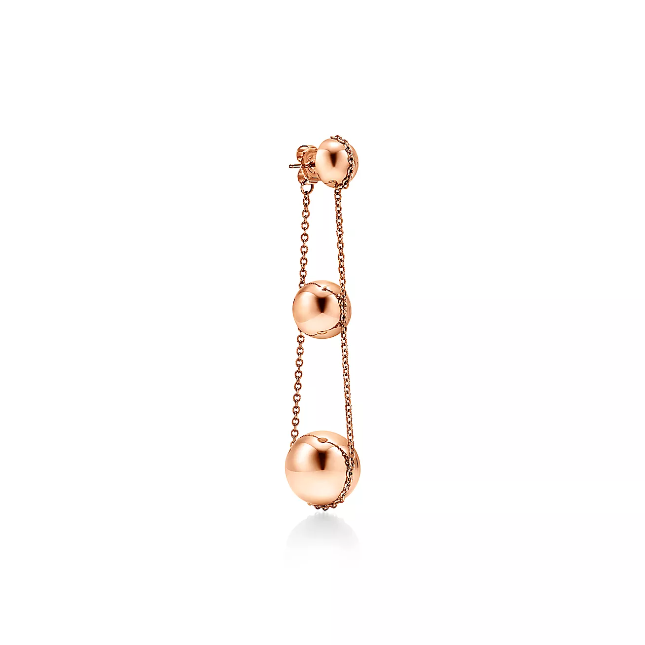 [Lumi Jewelry]TRIPLE DROP PINK GOLD EARRINGS