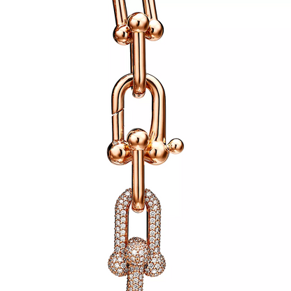 [Lumi Jewelry]HARDWEAR LARGE LINK PINK GOLD PAVED DIAMOND BRACELET