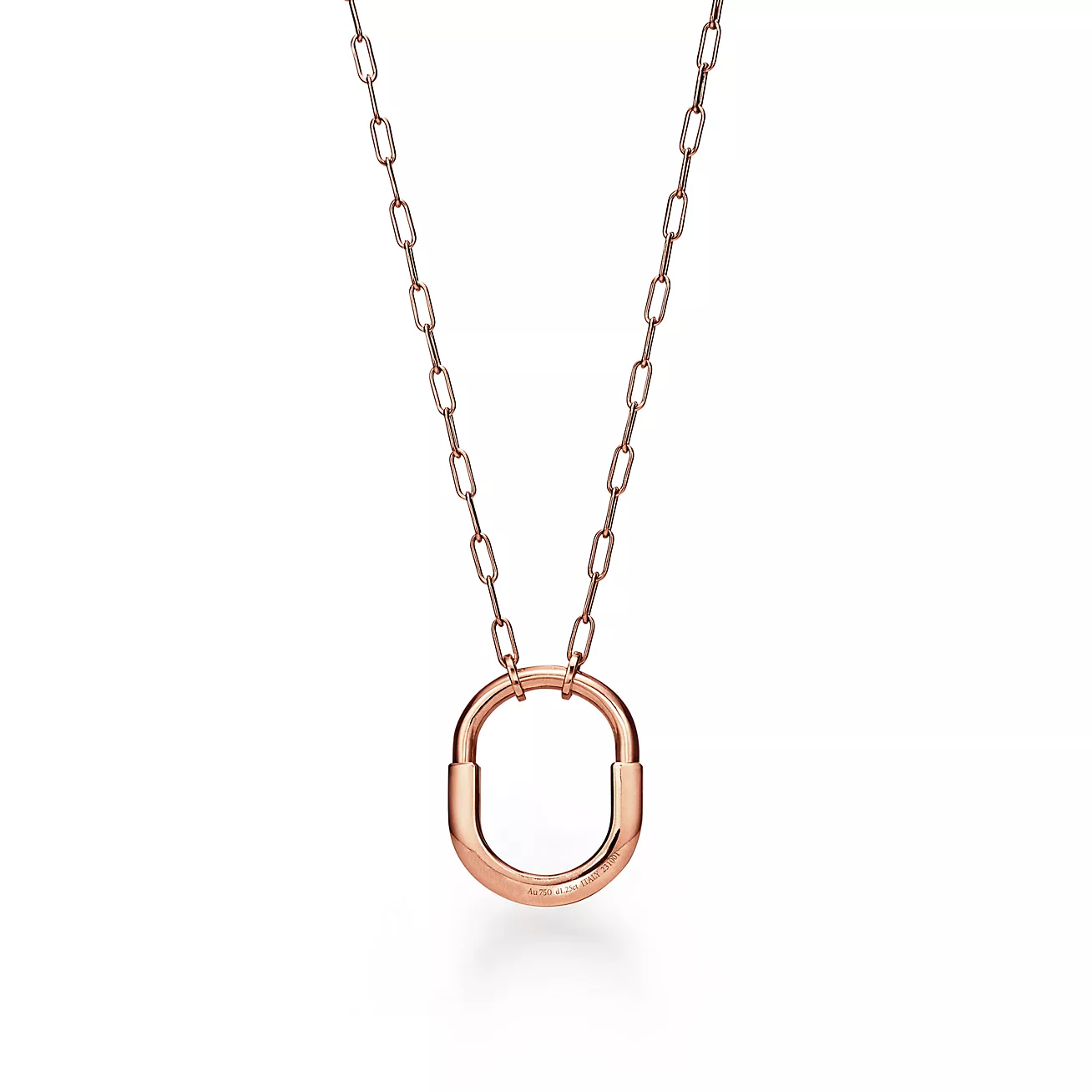 [Lumi Jewelry]LOCK NECKLACE MEDIUM PENDANT PINK GOLD PAVED DIAMONDS