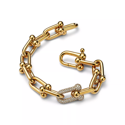 [Lumi Jewelry]HARDWEAR LARGE LINK GOLD DIAMOND BRACELET