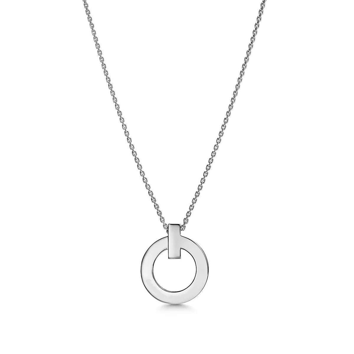 [Lumi Jewelry]T CIRCLE PENDENT SILVER NECKLACE